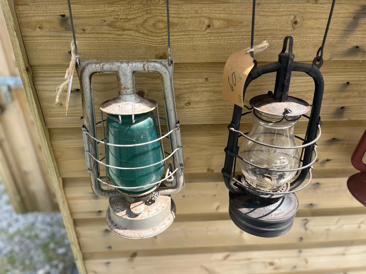 Selection of Old Oil Tilley/Hurricane Oil Lamps - Image 4