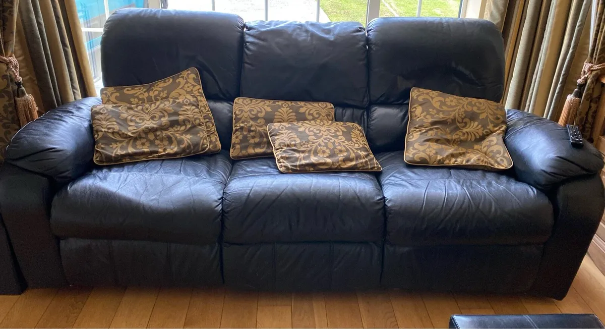 3 + 2 Seater Leather Reclining Sofas - Image 1