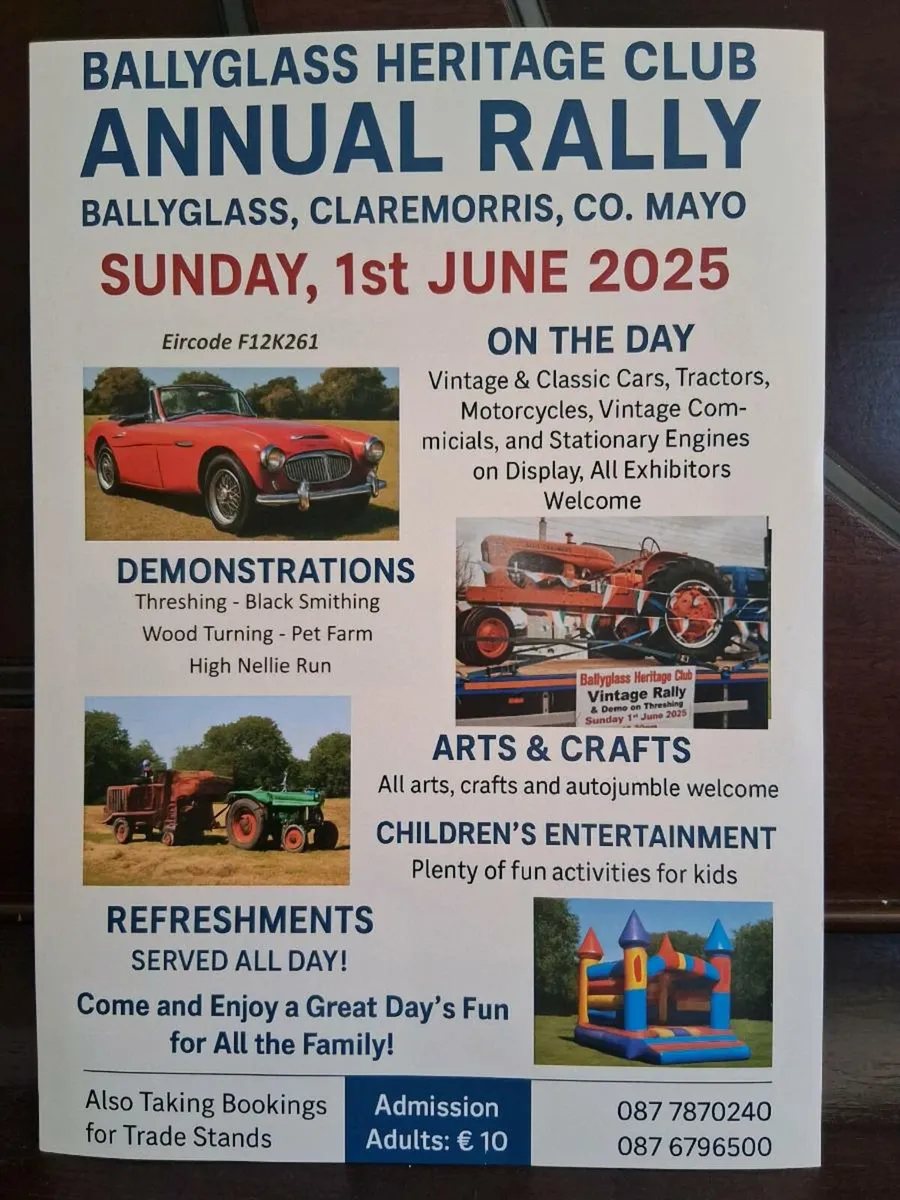 Ballyglass Heritage Club Annual Rally 1st June, - Image 1