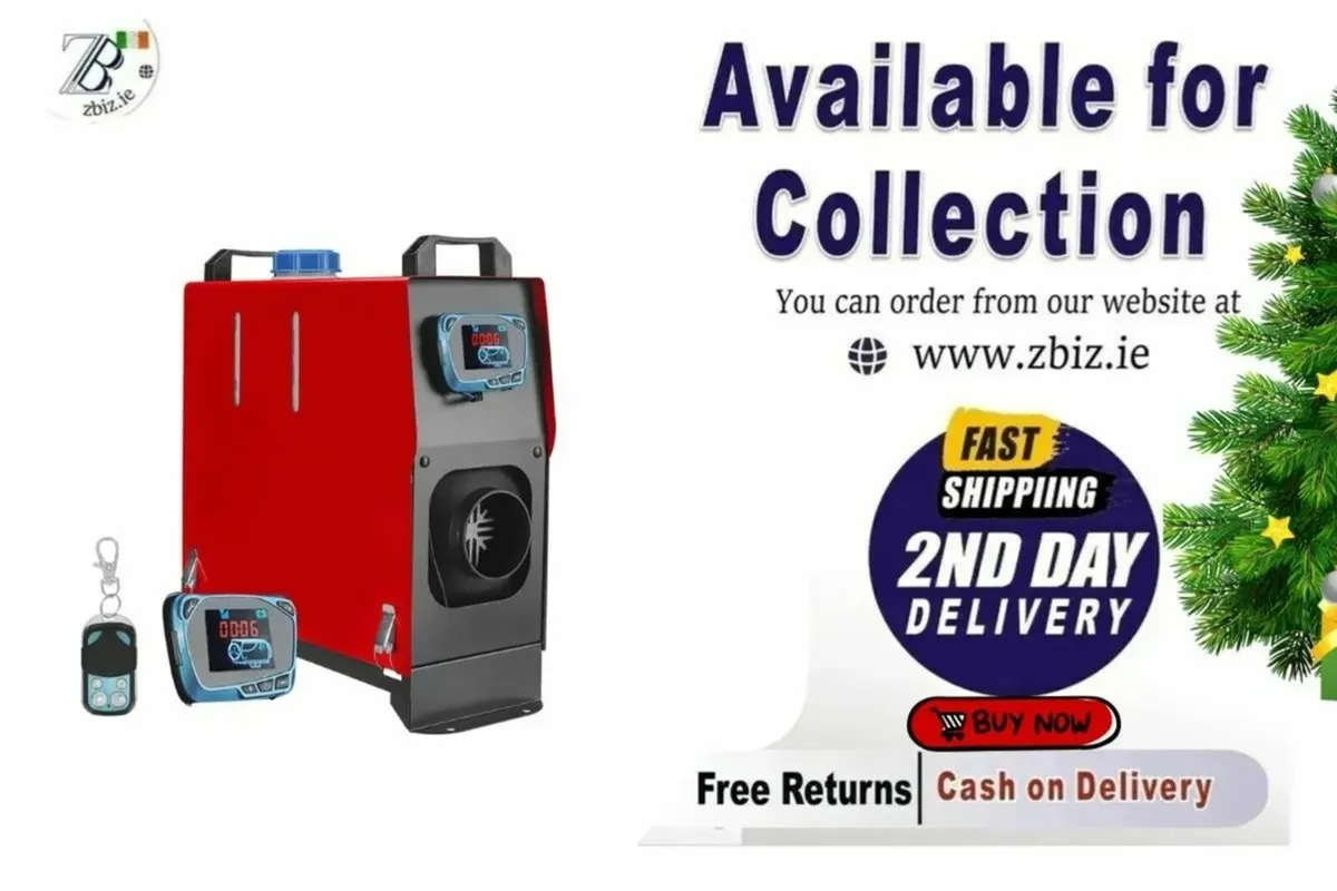 Efficient 8KW Diesel Heater: Blue Remote Included - Image 1