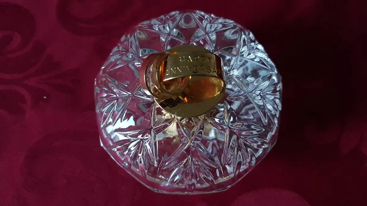 Killarney Crystal Happy Anniversary Jewelry Dish - Image 1