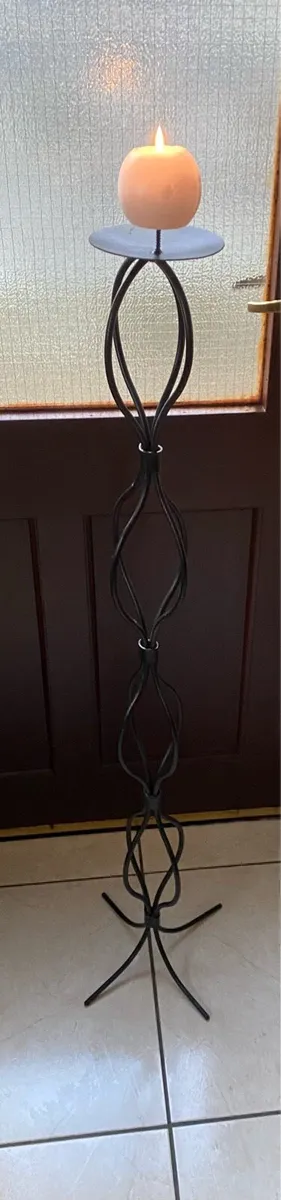 Beautiful Tall Sturdy Cast Iron Candle Holder - Image 2