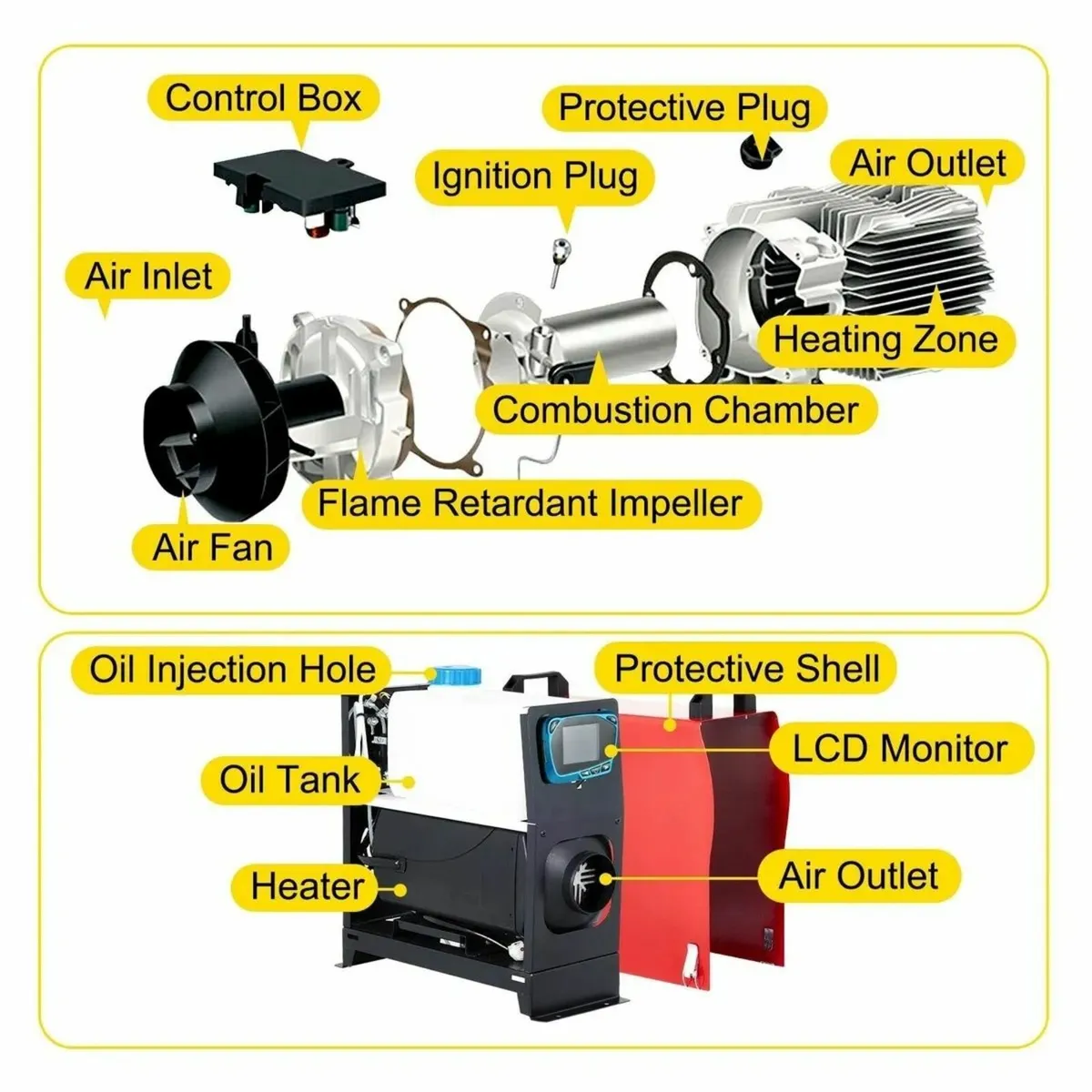 8KW Diesel Heater: User-Friendly LCD Remote - Image 2