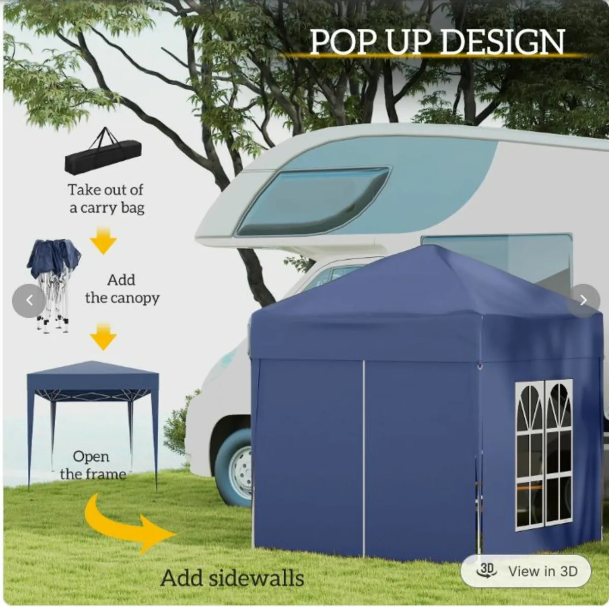 2 x 2 m Garden Pop Up Gazebo - Image 4