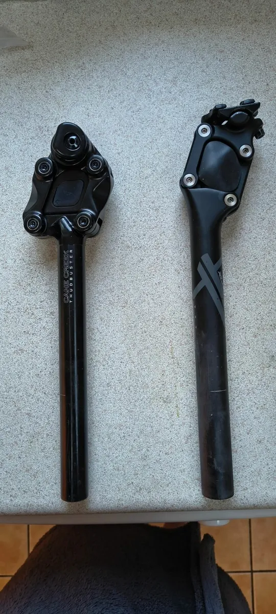 Suspended seatpost and crankbros pedals