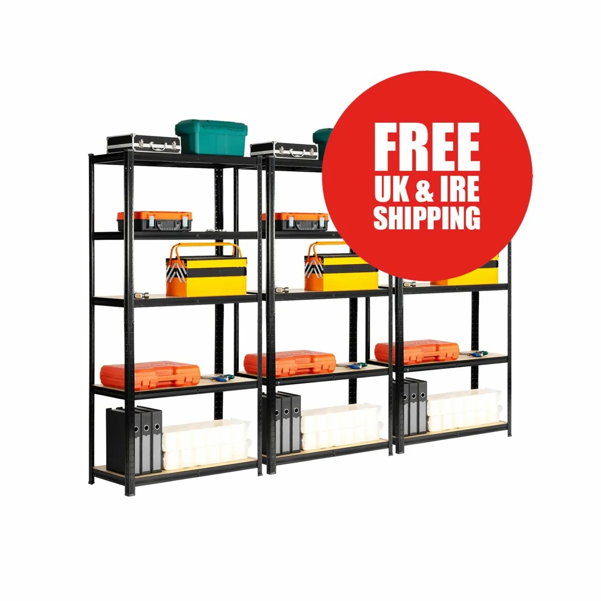 Budget Garage Shelving | 3 Bay Black - Image 1