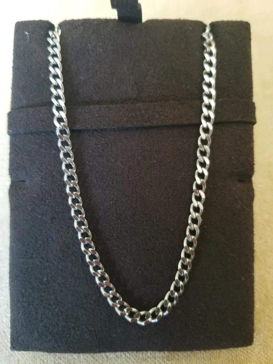 Sterling silver mens chain stamped - Image 1
