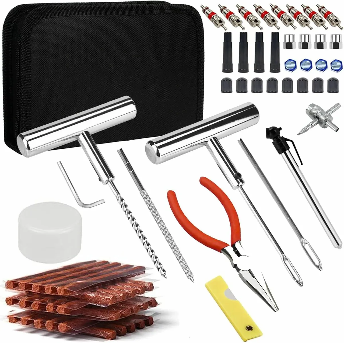 70pcs Tyre Plug Kit,Heavy Duty Tyre Puncture Repai