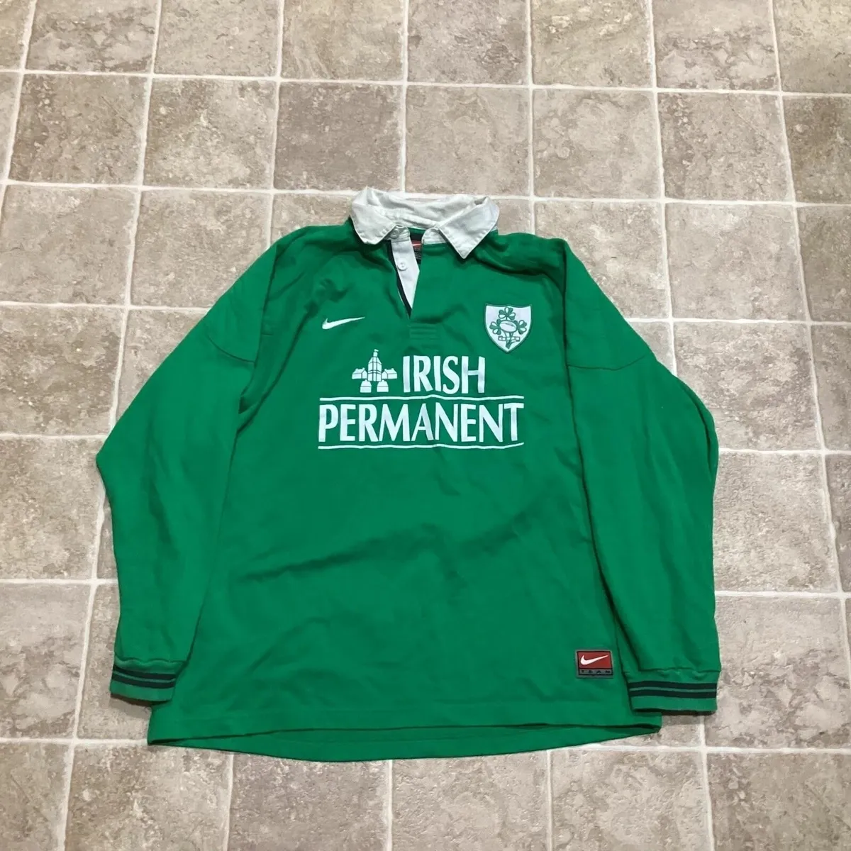 Vintag Nike Ireland Long Sleeve Rugby Jersey Shirt - Image 1