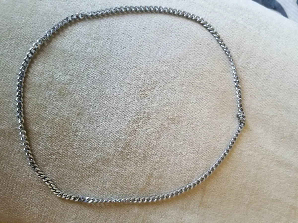 Mens silver chain stamped - Image 4