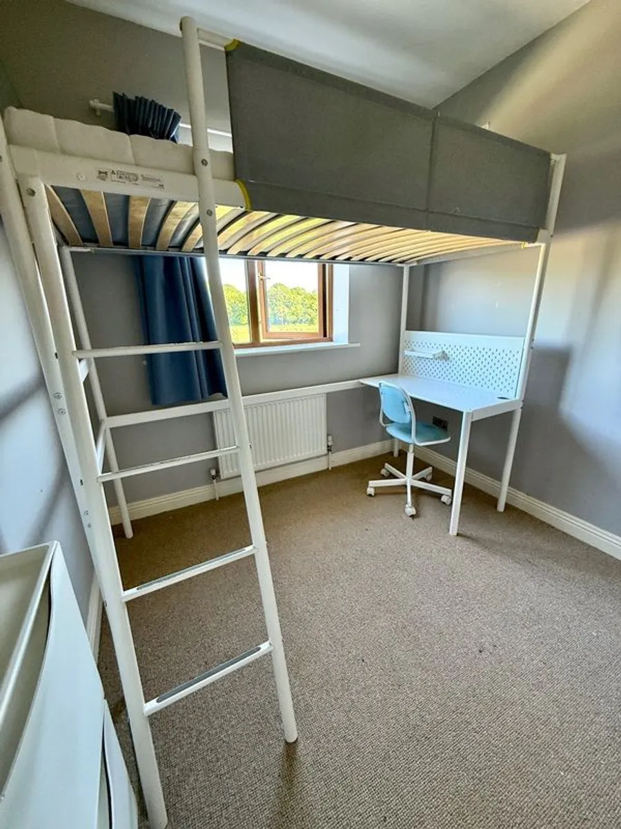 Ikea Loft Bed Vitval with desk + mattress and chair (included) - Image 3