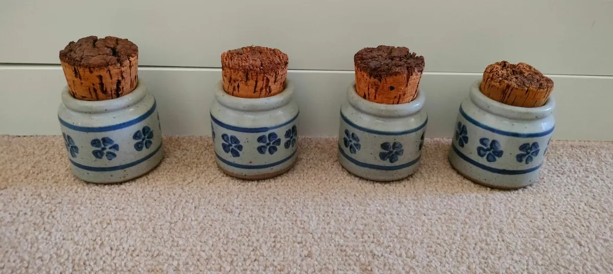 Set of small stone jars