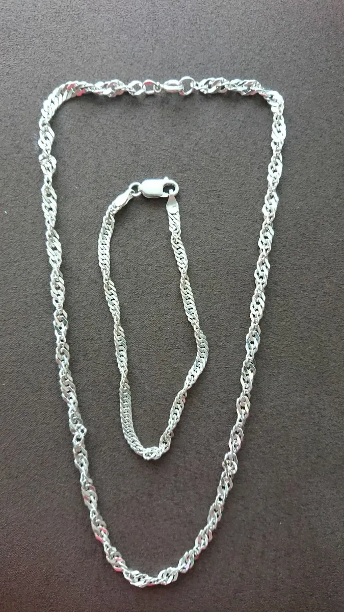 925 Silver matching Chain & bracellet - Image 1