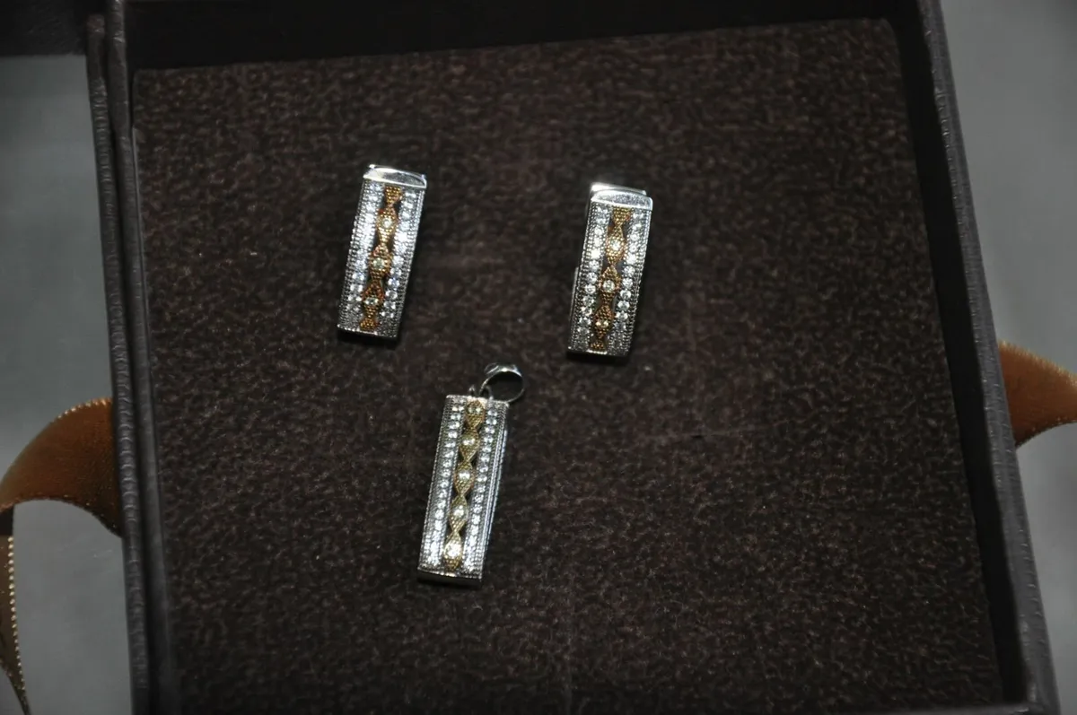 925 silver earrings and pendant set - Image 2