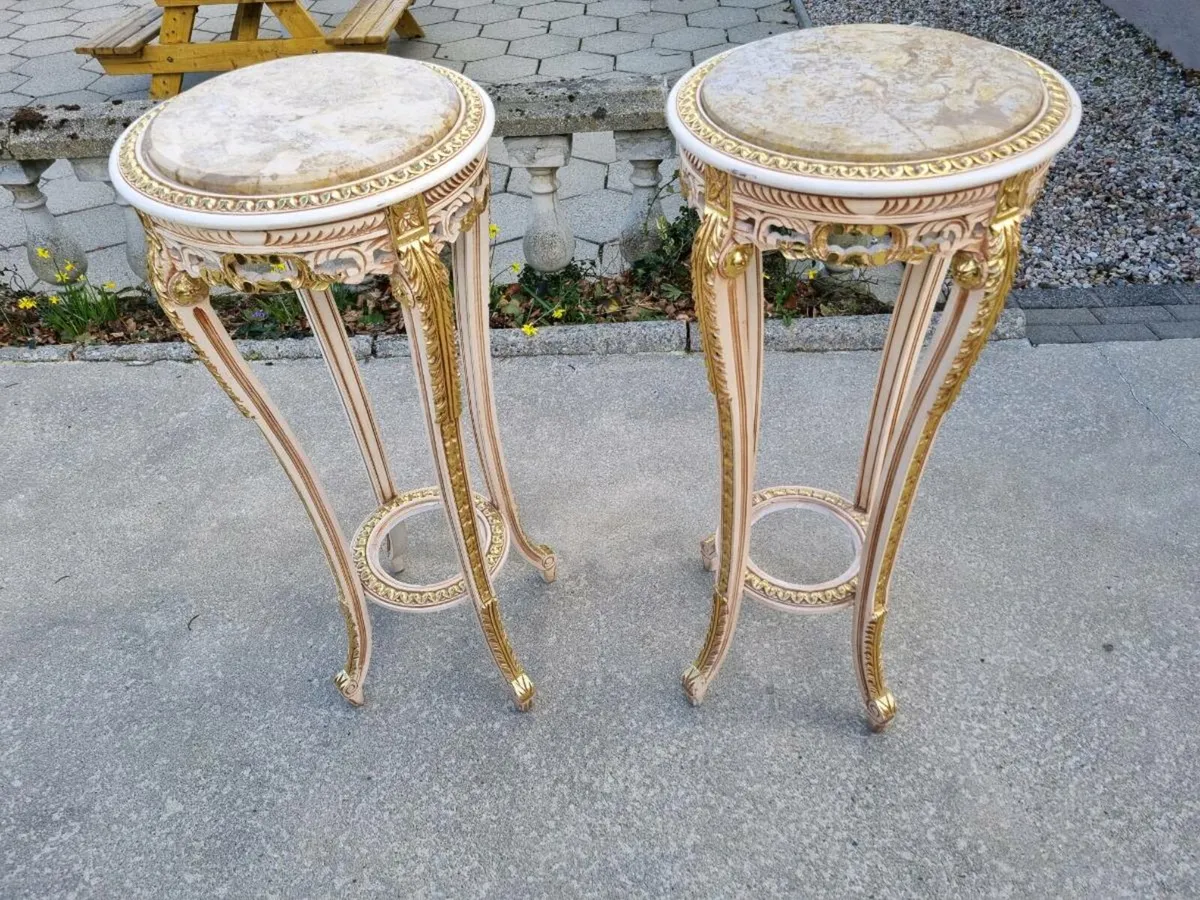 2 Large Egyptian Stands Granite Top  (New) - Image 4