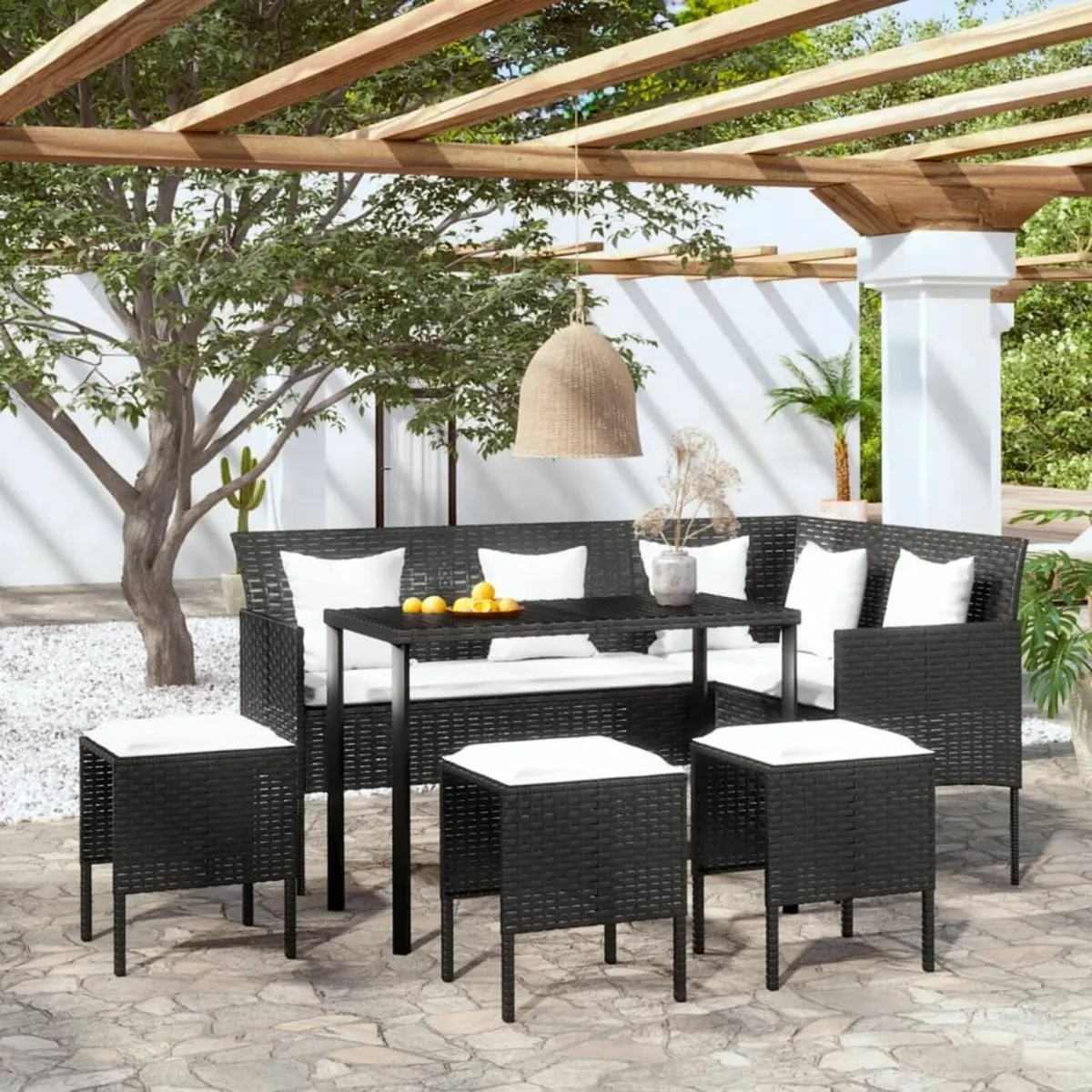 [Free P&P] L Shaped Poly Rattan Garden Sofa - Image 1