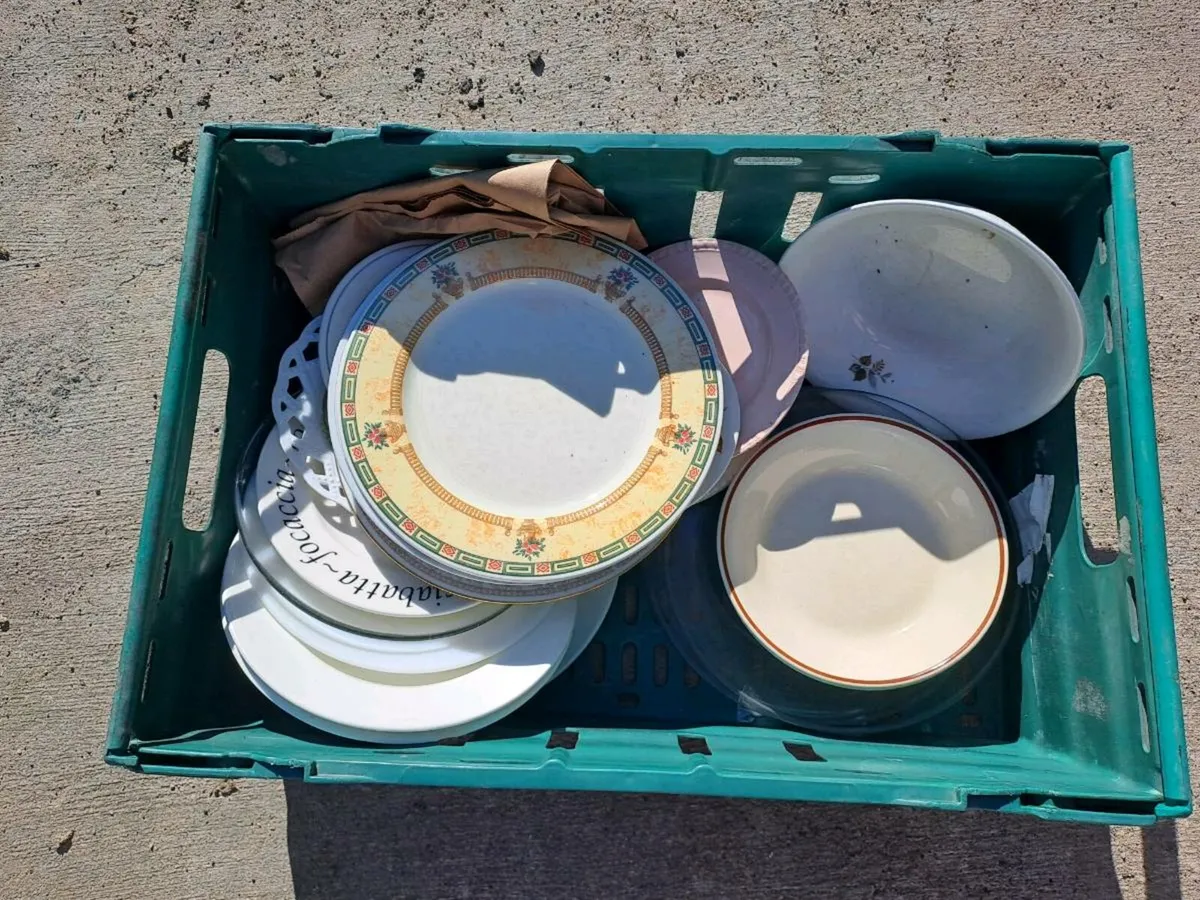 Free crate of plates and bowls - Image 1