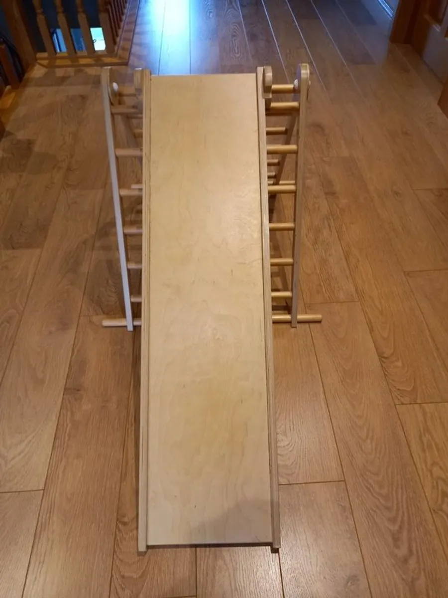 Triclimb Handmade pikler triangle and slide - Image 1