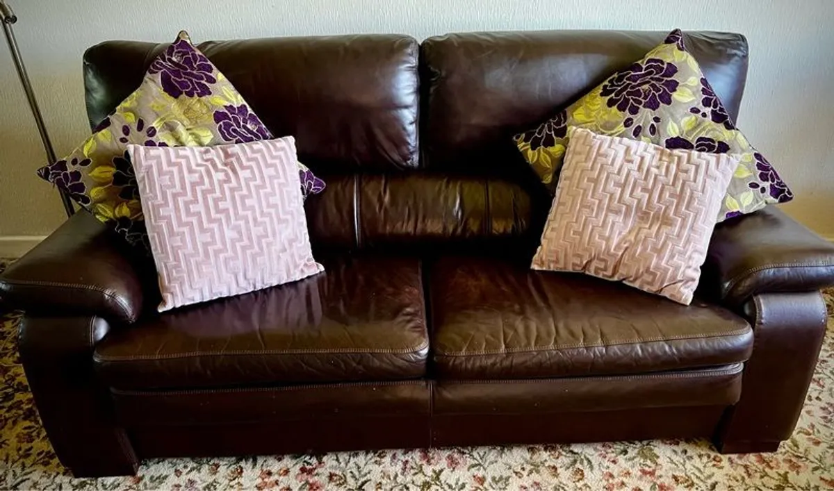 Luxury Leather 3-piece Suite - Image 1