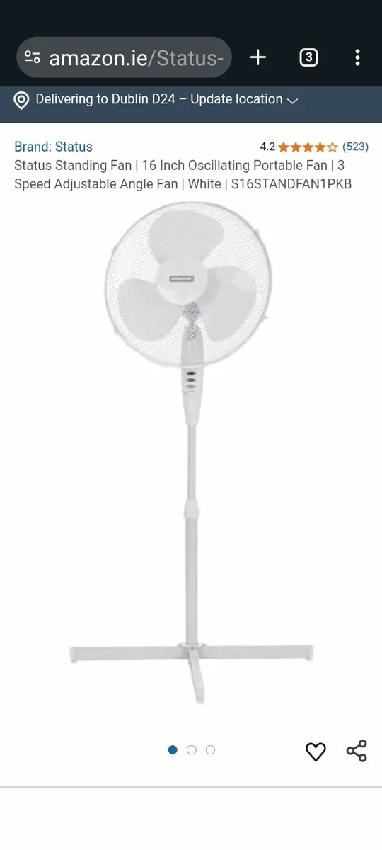 16" Status standing cool air fan 50W. - Image 1