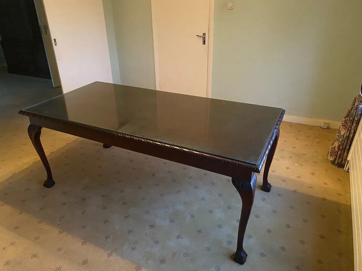 Dining Table with glass protector - Image 1
