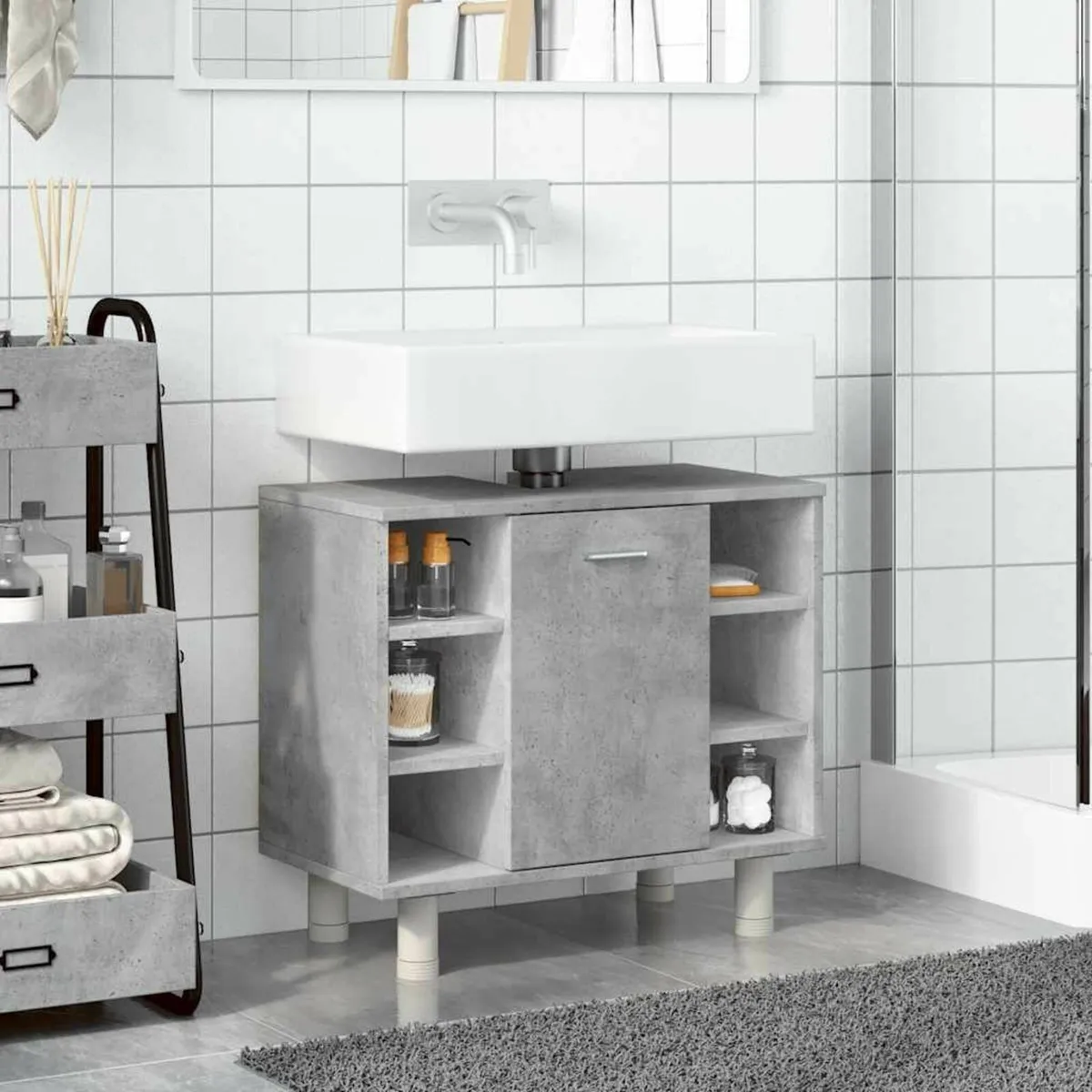 [Free P&P] New Grey Bathroom Sink Cabinet - Image 1
