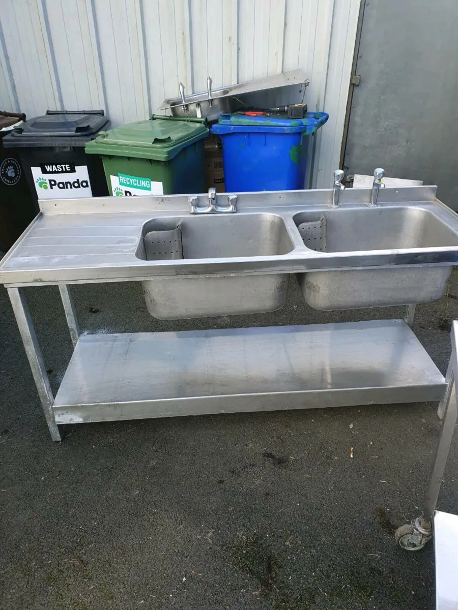 Sink Double Stainless Steel Commercial - Image 1