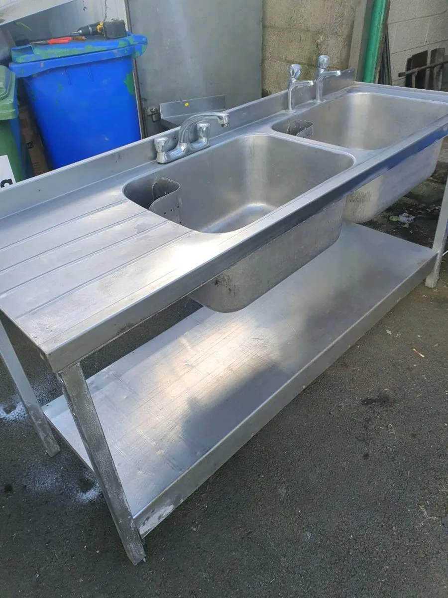 Sink Double Stainless Steel Commercial - Image 2