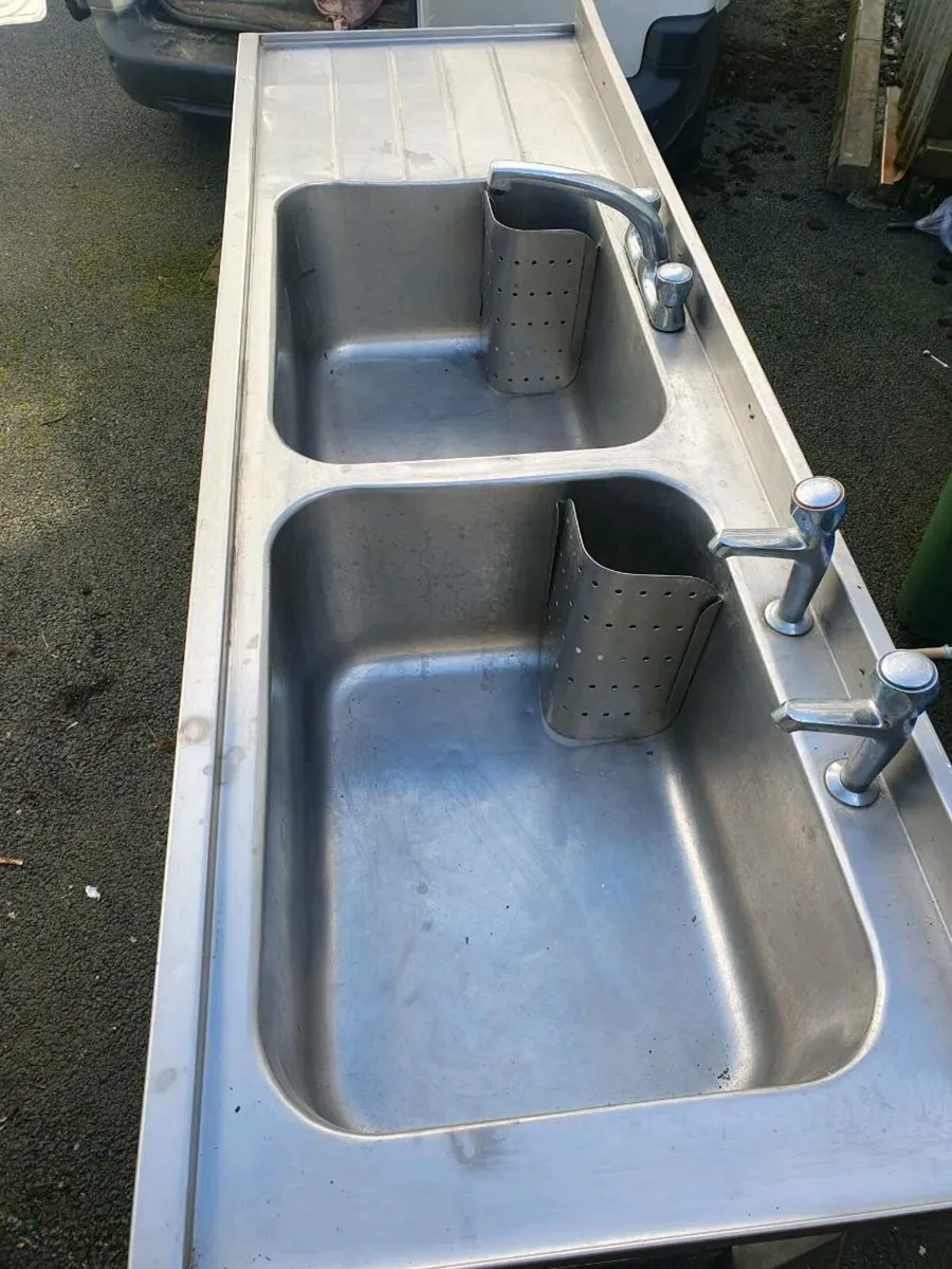 Sink Double Stainless Steel Commercial - Image 4
