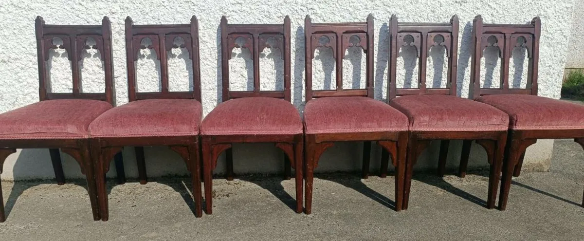 Antique Church Chairs - Image 3