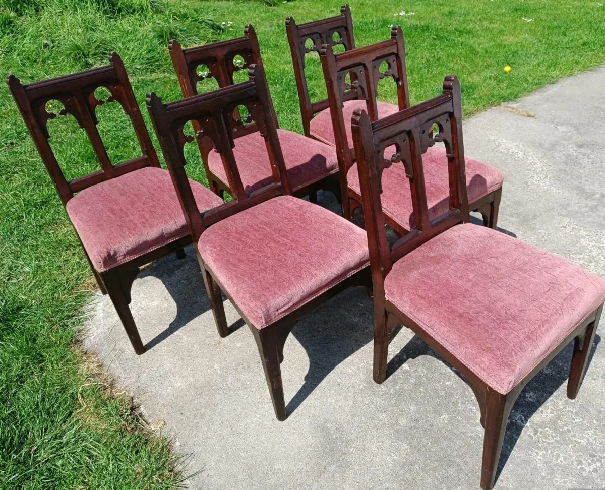 Antique Church Chairs - Image 4
