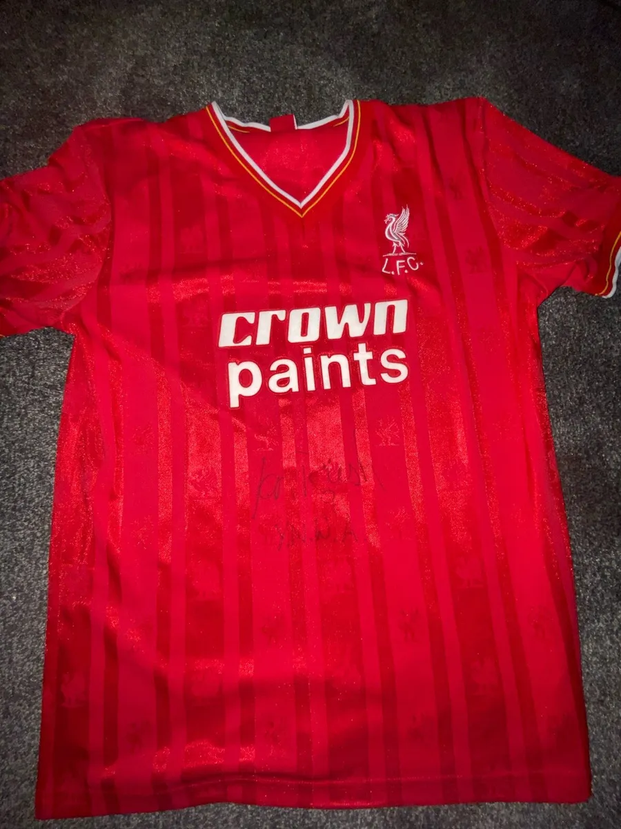Ian Rush signed retro Liverpool jersey - Image 1