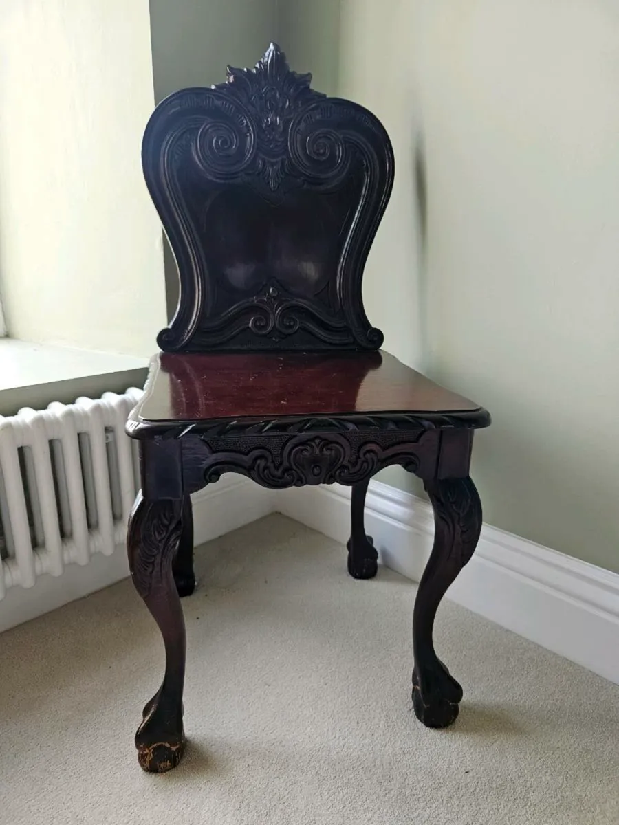 Pair of Mahogany Hall Chairs