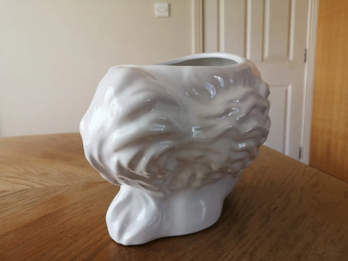 Vase Greek Head Planter Large White Ceramic Decor - Image 4