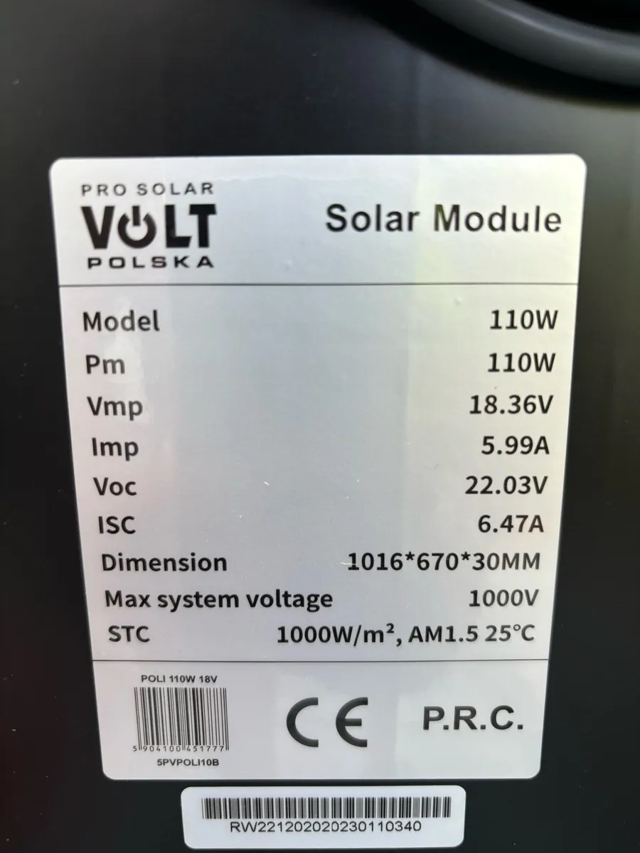 110W 12V new Solar panel with cable an controller - Image 2