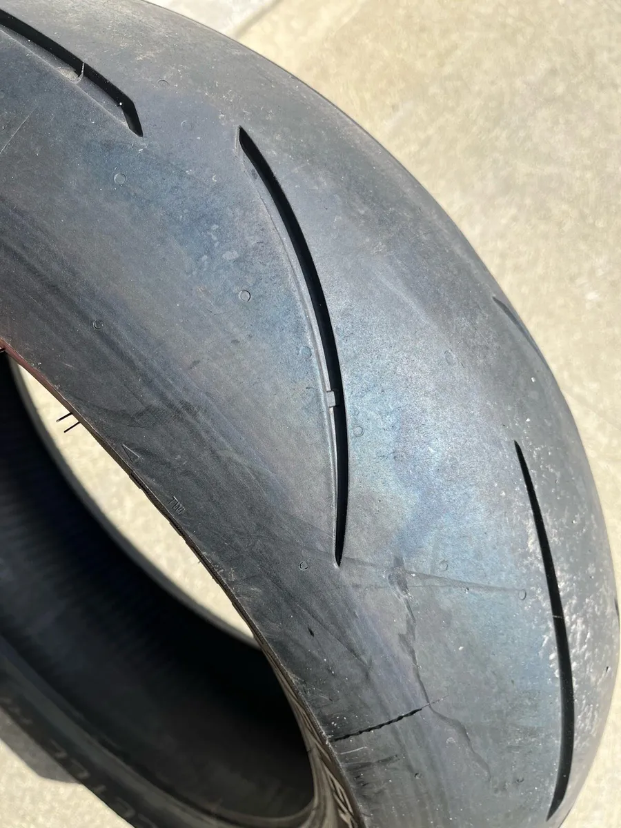 Motorbike tyres and bench - Image 1