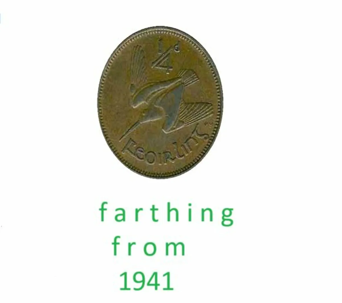 1941 Irish farthing coin, Free Post - Image 1