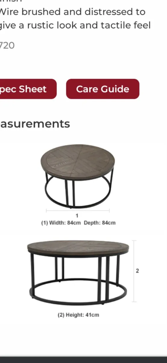 Ex living large round Coffee table - Image 1