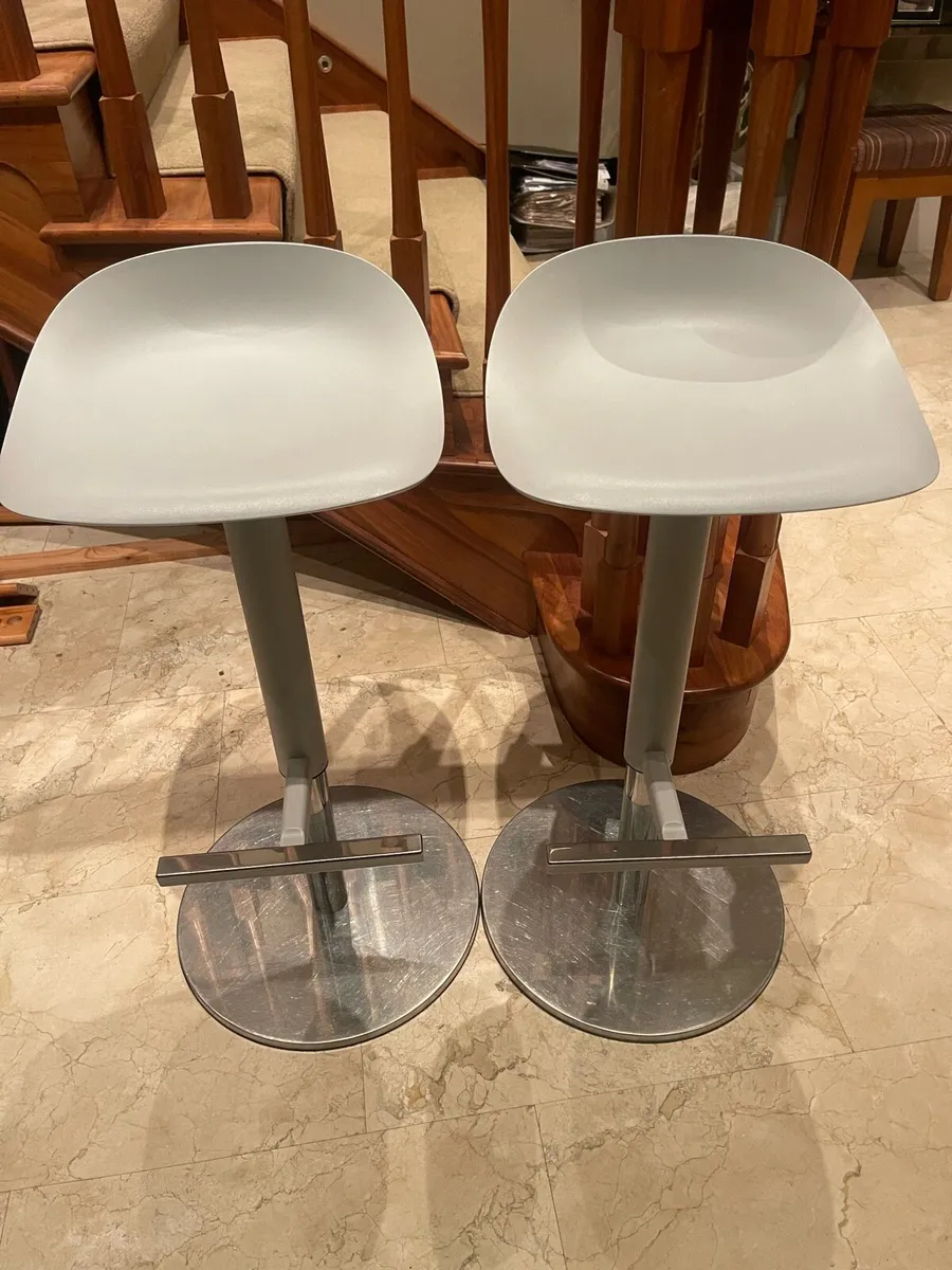2 x Grey Kitchen Island Breakfast Bar High Stools