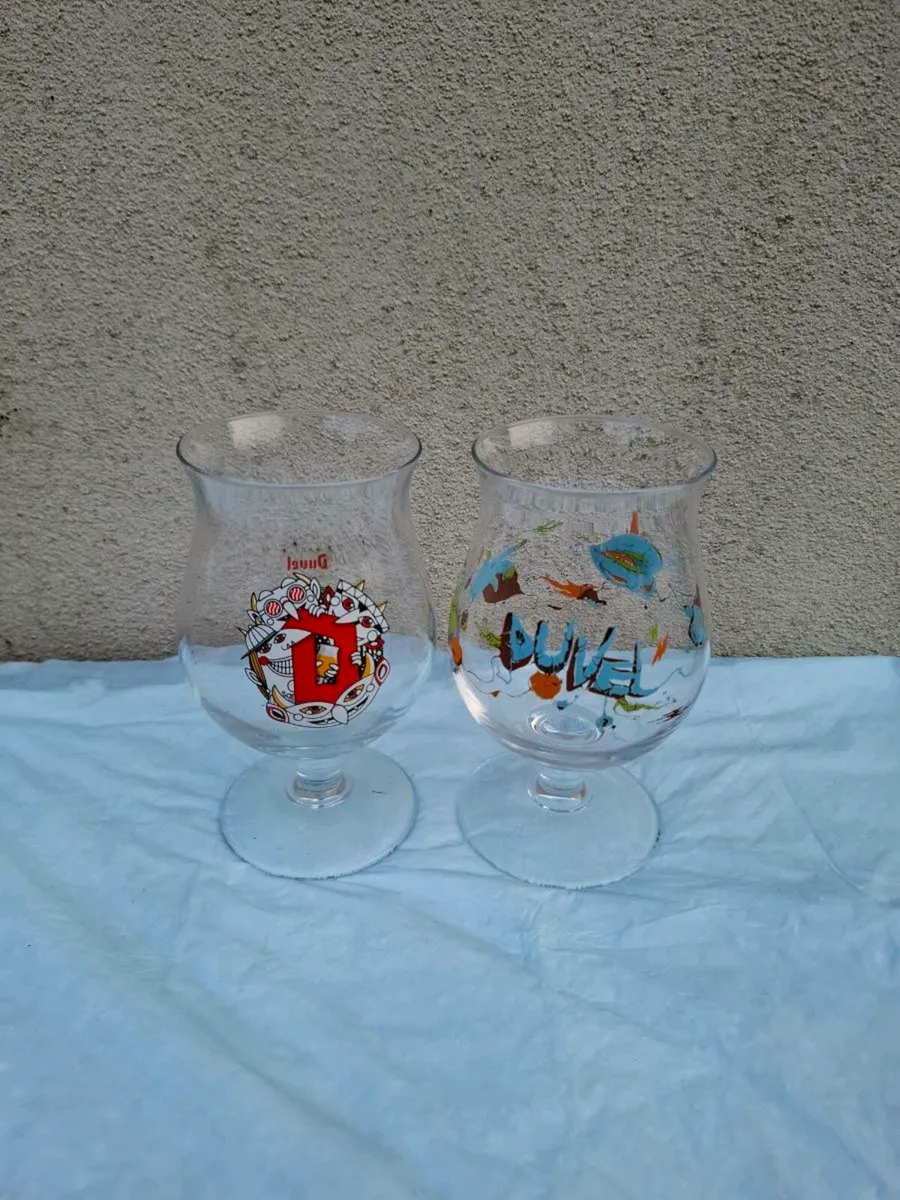 2 duvel beer glasses crystal edition lot of 2