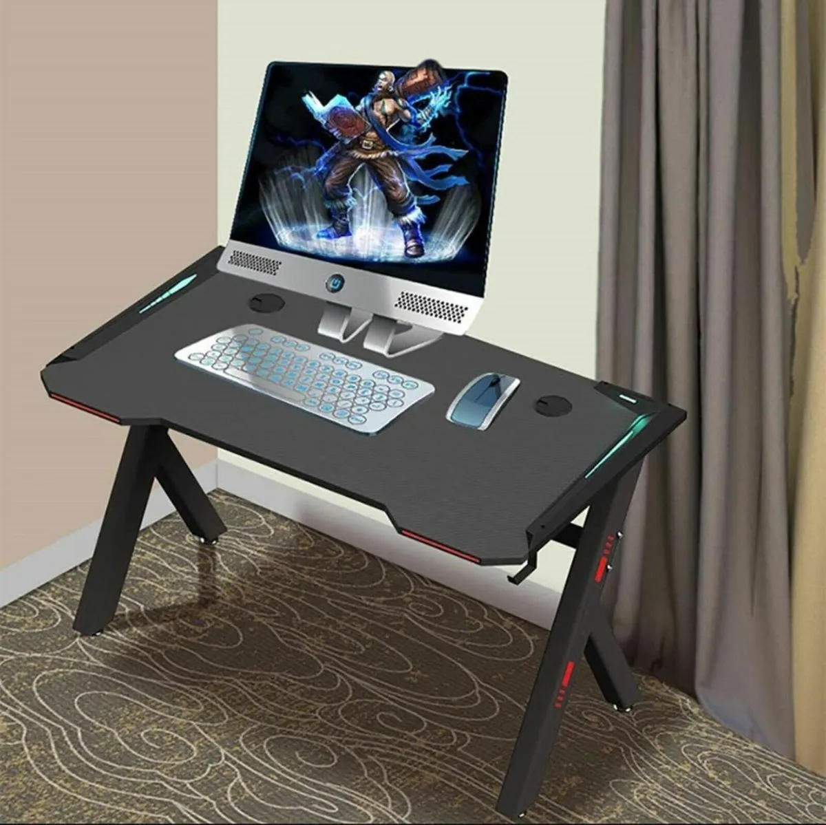 Gaming PC Table Desk With LED lights - Image 1