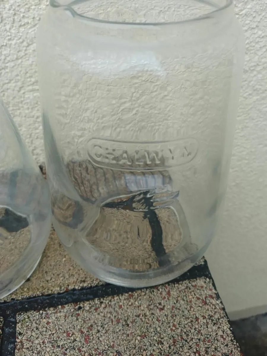 5. Vintage CHALWYN Glass Storm Lantern Globes - Image 2