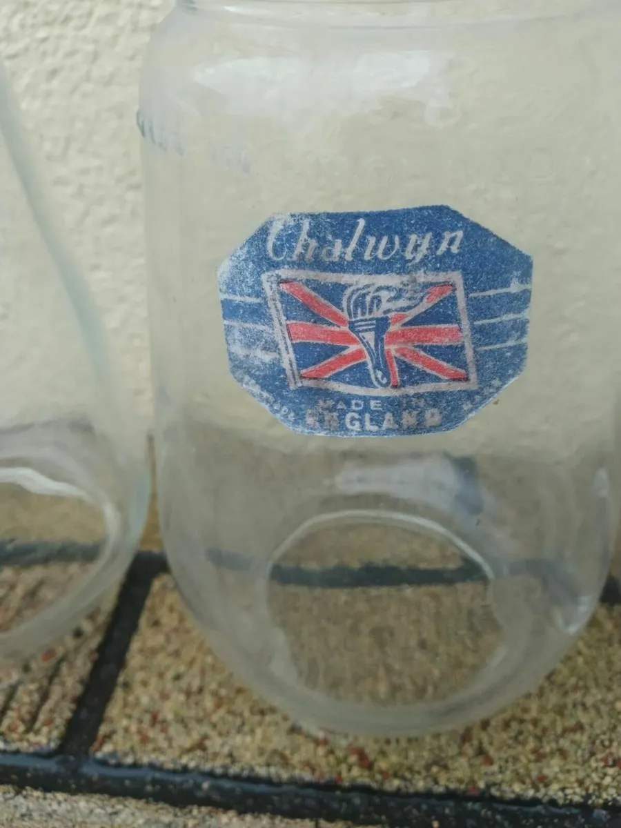 5. Vintage CHALWYN Glass Storm Lantern Globes - Image 3