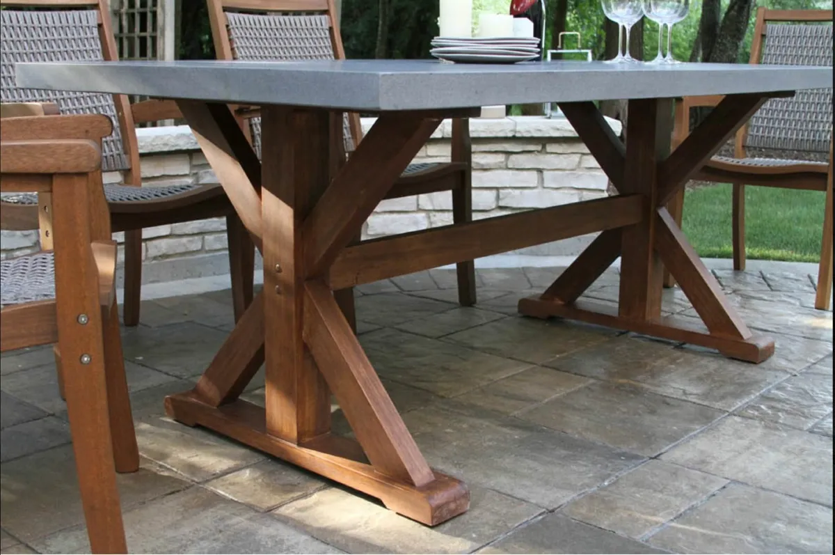 Cement top outdoor dining table - Image 1