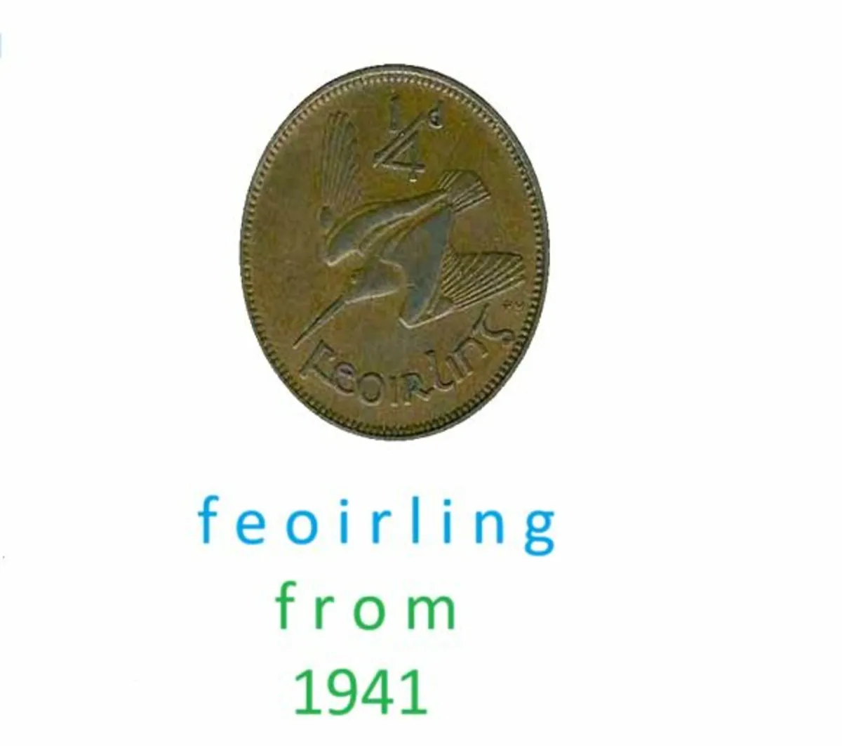 1941 Irish feoirling coin, Free Post - Image 1