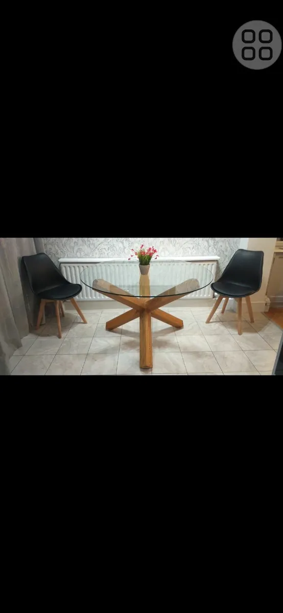 Glass Top Round Dinning Table - Image 1