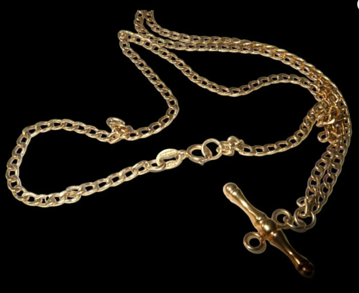Vintage Hallmarked 9ct Gold Albert Chain - Image 2