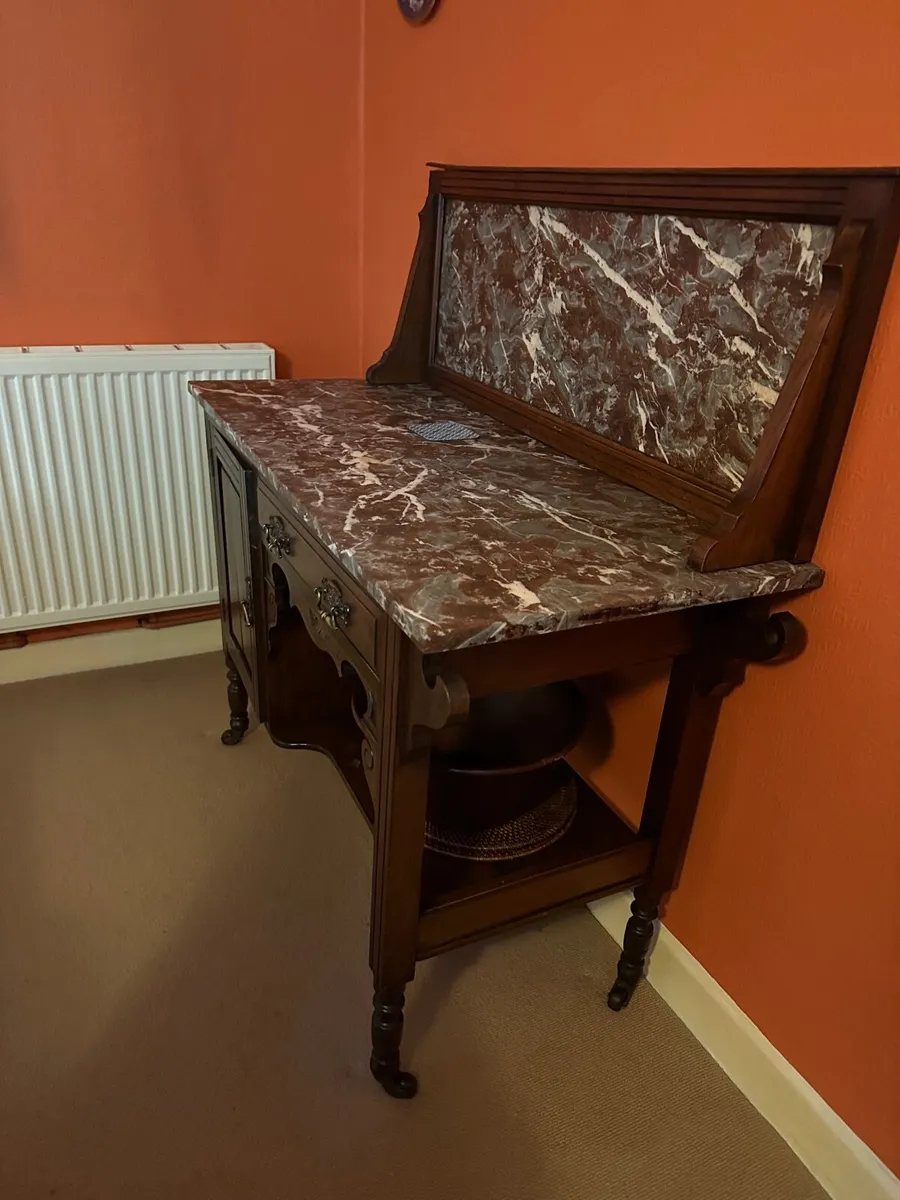 Victorian marble topped sideboard - Image 1