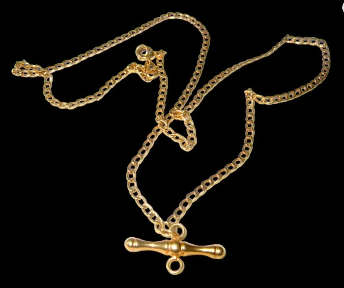 Vintage Hallmarked 9ct Gold Albert Chain - Image 1