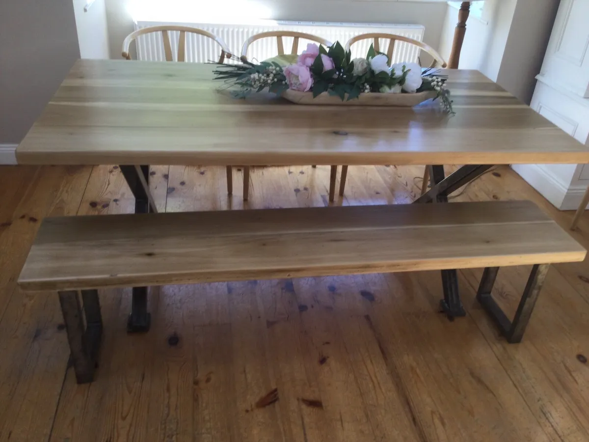 Kitchen/dining table &bench in poplar timber - Image 2